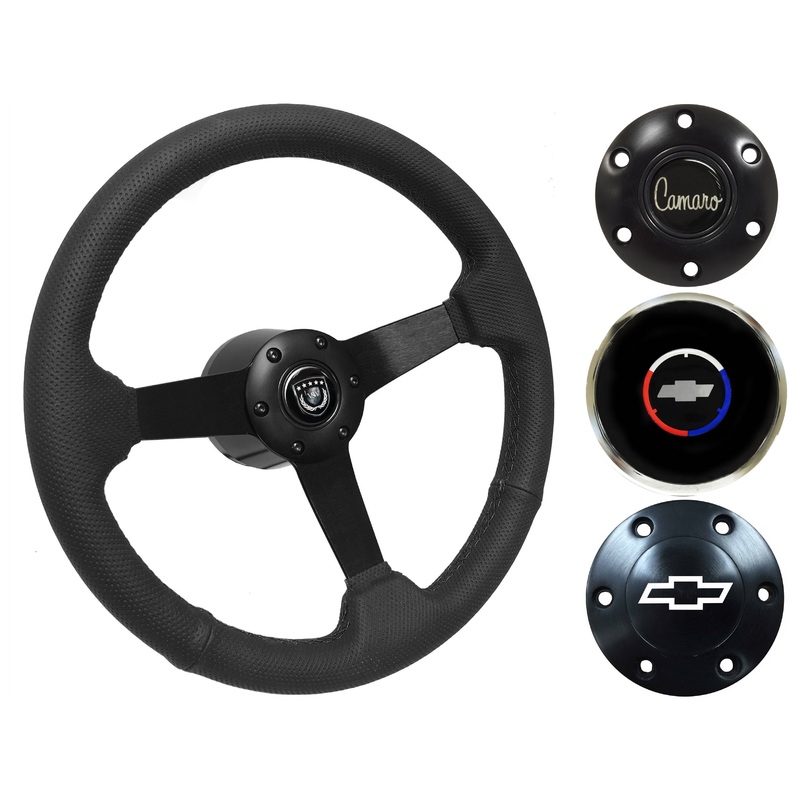 1967-68 Camaro Steering Wheel Kit | Perforated Black Leather | ST3602BLK