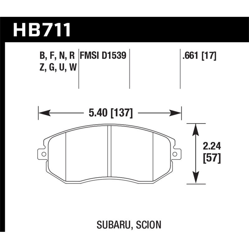 Hawk 13 Subaru BRZ / 13 Scion FR-S HP Plus Front Street Brake Pads