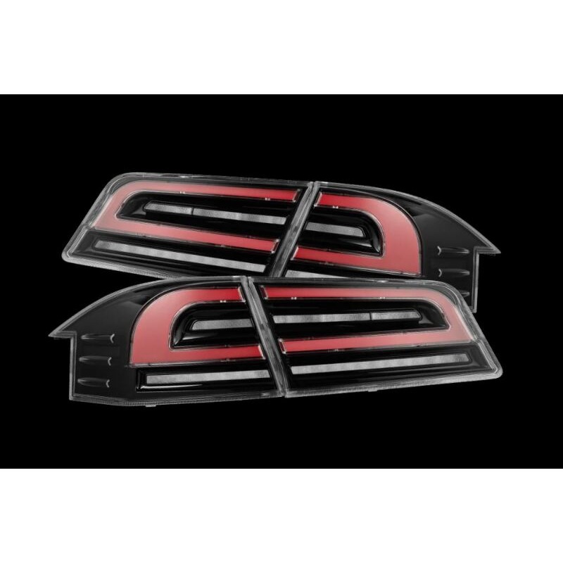 AlphaRex 12-21 Tesla Model S LUXX-Series LED Tail Lights – Black/Red