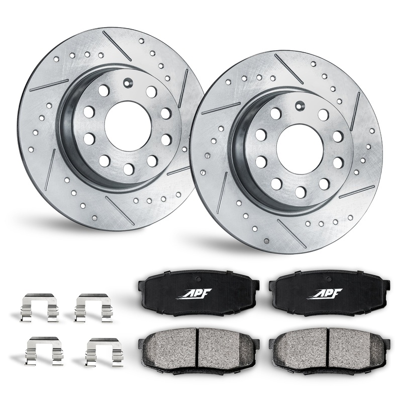 APF Rear Brake Kit Rotors and Pads for Volkswagen Jetta 2010-2014
