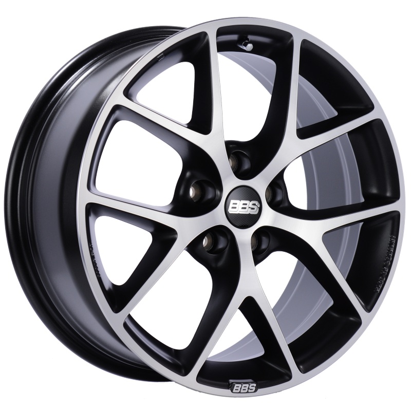 BBS SR 17×7.5 5×112 ET45 Satin Black Diamond Cut Face Wheel -82mm PFS/Clip Required