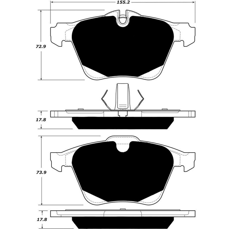 Porterfield Brake Pads for 2017 JAGUAR XJ/XJL V6
