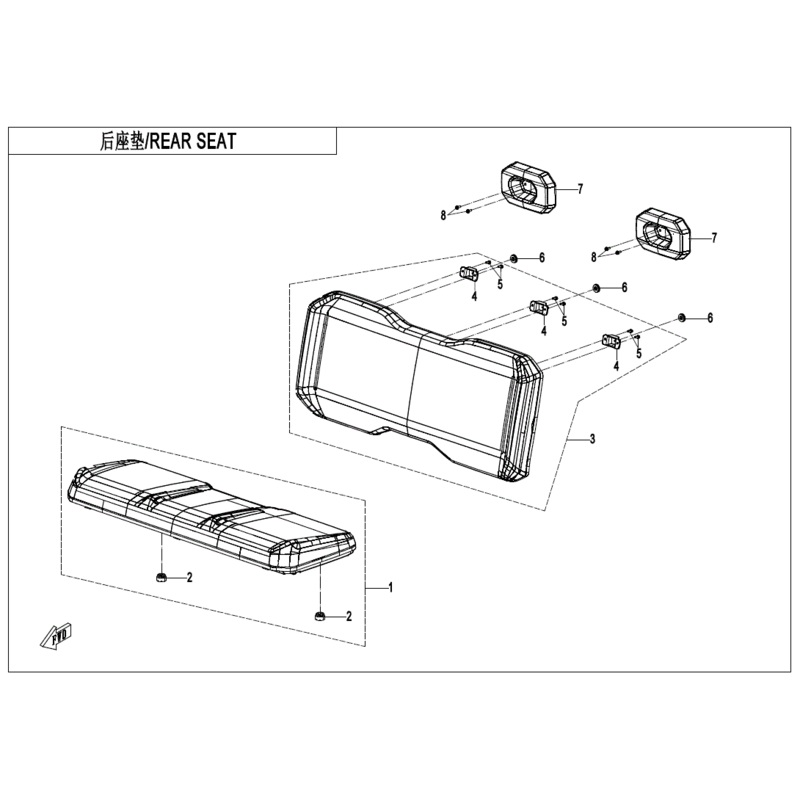 Rear Seat Assembly by CF Moto