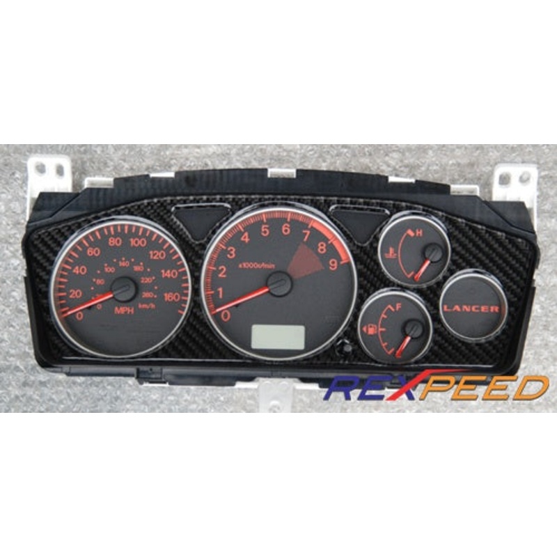Rexpeed CT9A Carbon Gauge Cluster-High Gloss Mitsubishi Evolution VIII & IX 2003-2007 | R63
