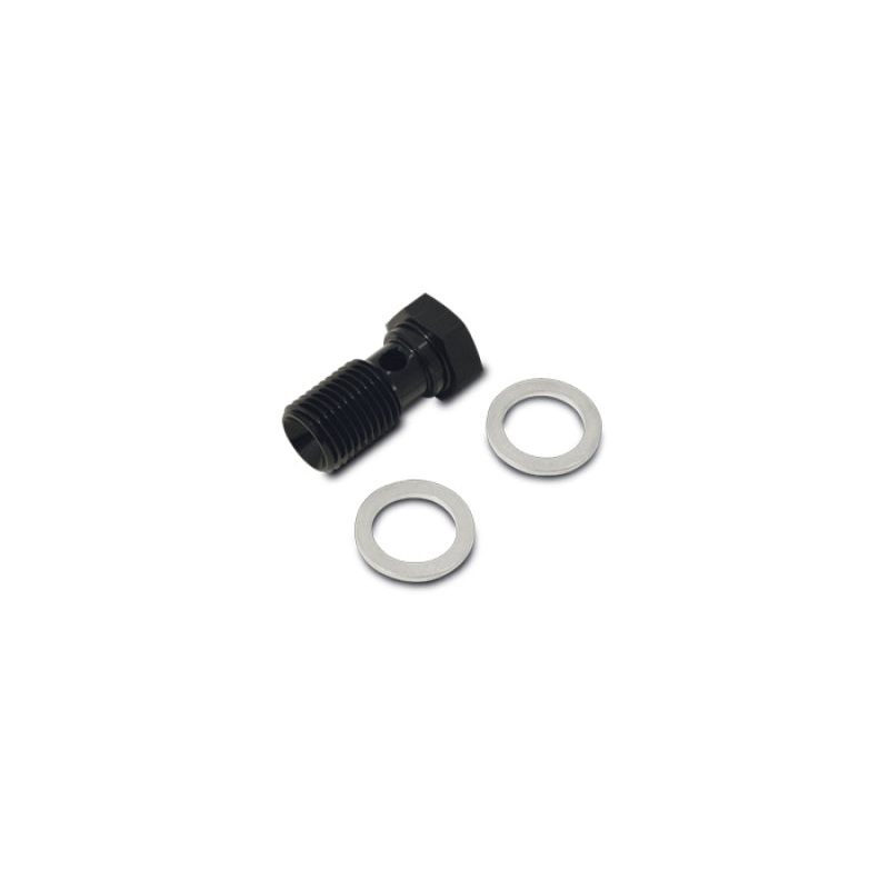 Vibrant Aluminum Banjo Bolt w/ 2 Washers (M12x1.25 20mm LG) – Anodized Black