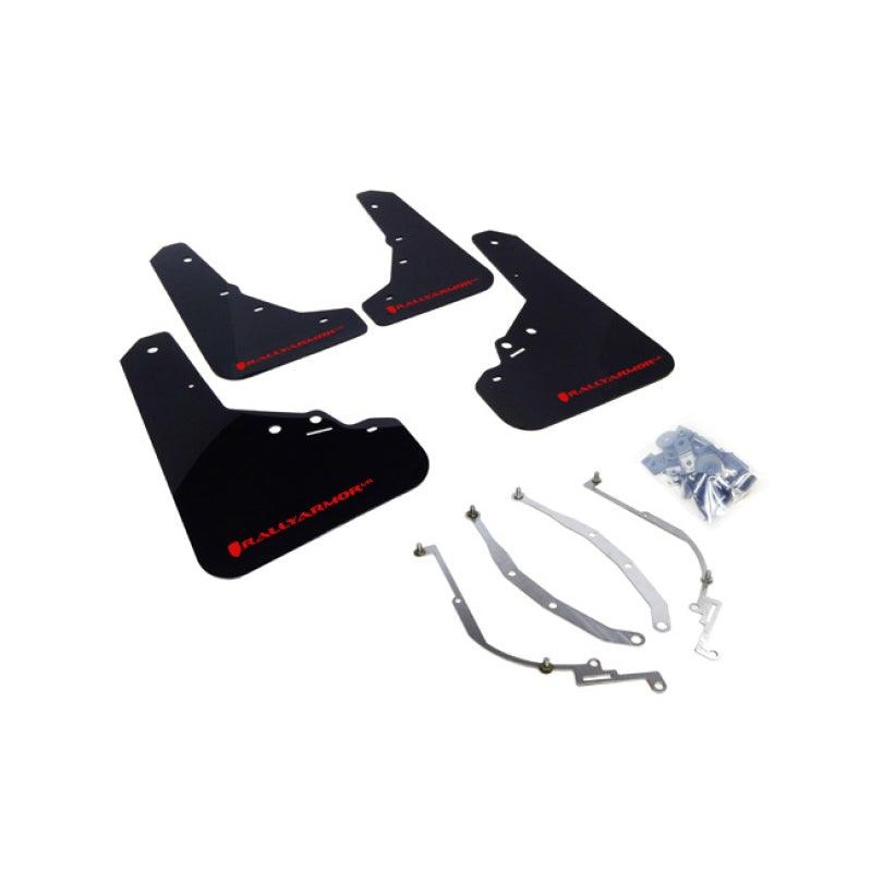 Rally Armor 12-18 Fiat 500 (Pop/Sport/Lounge/Abarth) Black UR Mud Flap w/ Red Logo