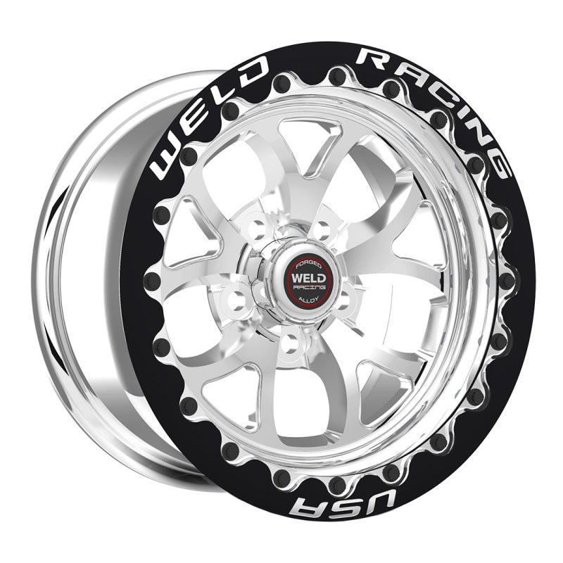 Weld S76 15×11 / 5×115 BP / 6.5 BS  (Medium Pad) Polished Wheel Black SBL MT