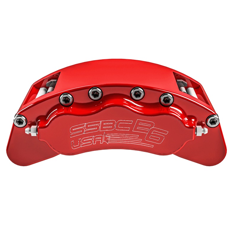 American Made B6-Brawler 6 Piston Direct Fit Billet Aluminum Rear Caliper. Red CPA-22402R