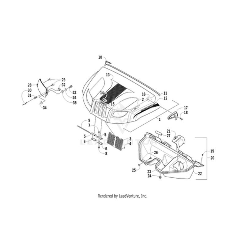 Hood – Assembly Mt Cat Grn (Inc. 2) by Arctic Cat