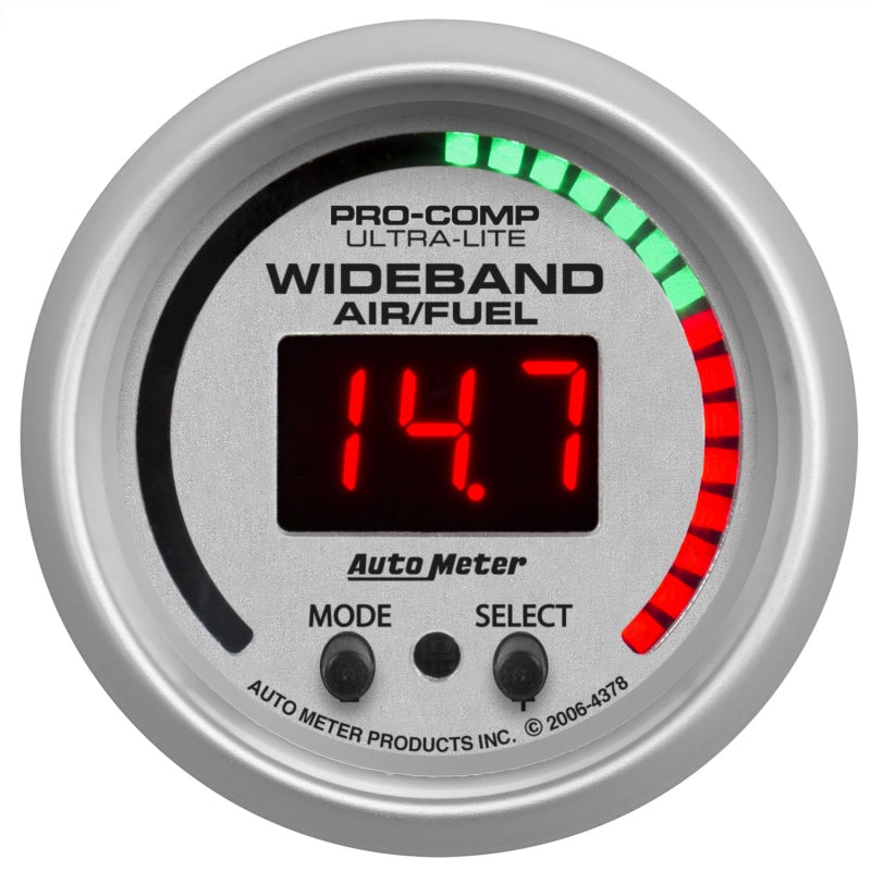 Autometer Ultra-Lite 52mm Air/Fuel Ratio Pro Plus Digital w/ Peak & Warning Gauge Universal | 4397
