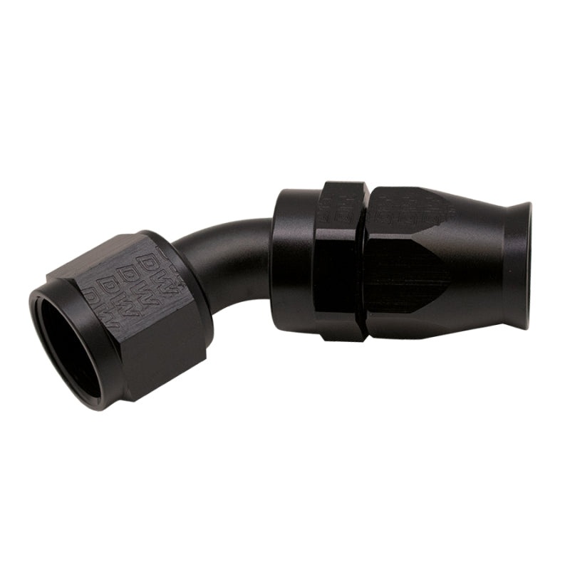 DeatschWerks 10AN Female Swivel 45-Degree Hose End PTFE (Incl Olive Insert) – Anodized Matte Black