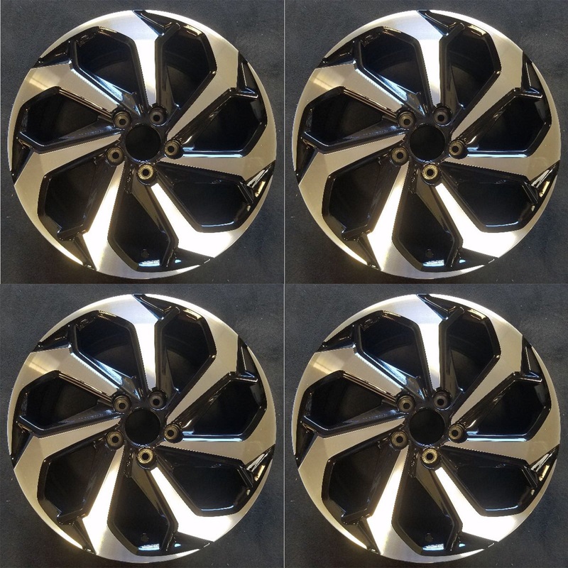 17″ SET OF 4 17×7.5 Alloy Wheels for Honda Accord 2016 2017 Machined Black OEM Quality Replacement Rim