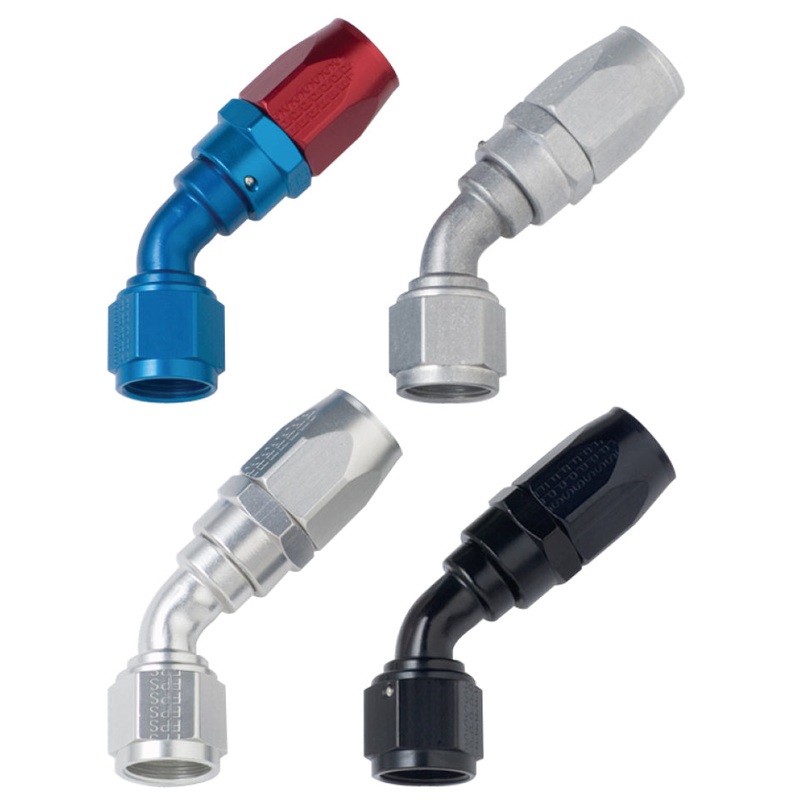 Fragola -8AN x 45 Degree Power Flow Hose End – Blue/Red