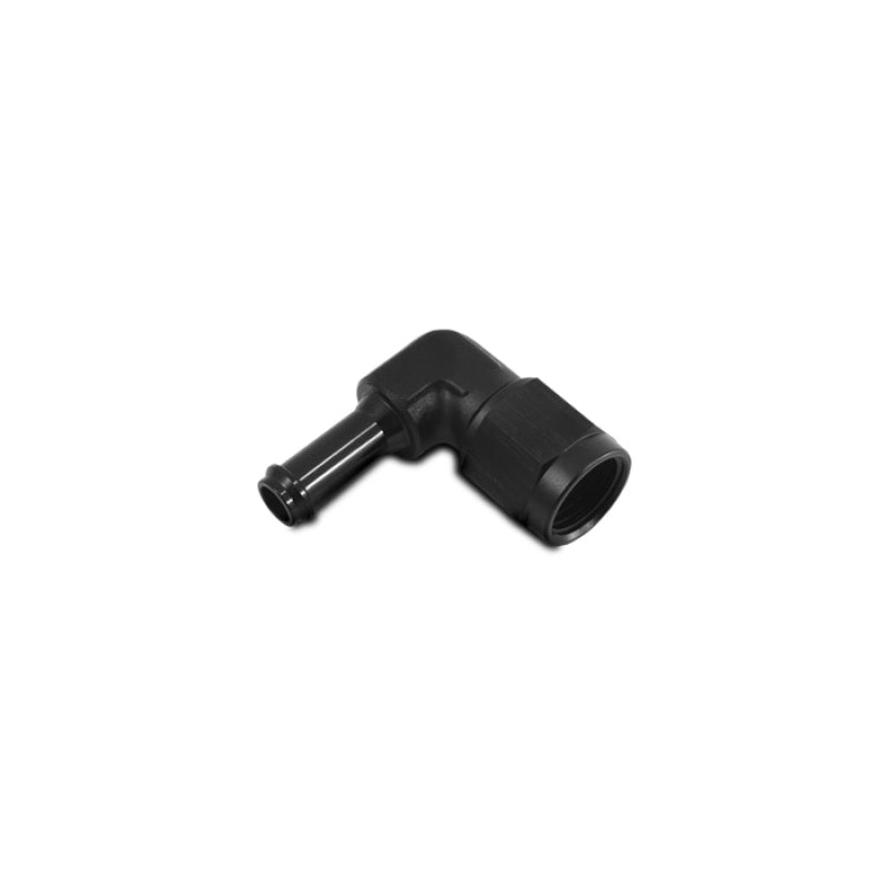 Vibrant -8AN to 3/8in Hose Barb 90 Degree Adapter – Anodized Black