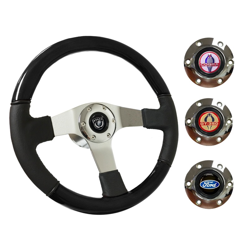 1964.5 Ford Mustang Steering Wheel Kit | Black Ash Wood – Leather