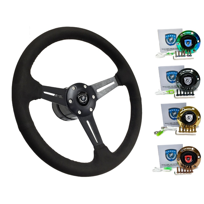 1990+ Nissan 200SX Steering Wheel Kit | Black Ultralux Suede | ST3584BLK