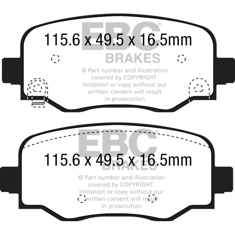 EBC 15+ Fiat 500X 1.4 Turbo Greenstuff Rear Brake Pads