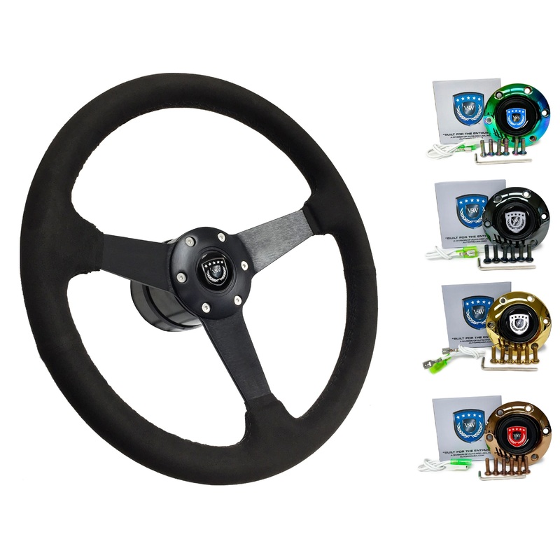 1989-04 Nissan GTR (R32) Steering Wheel Kit | Black Ultralux Suede | ST3582BLK