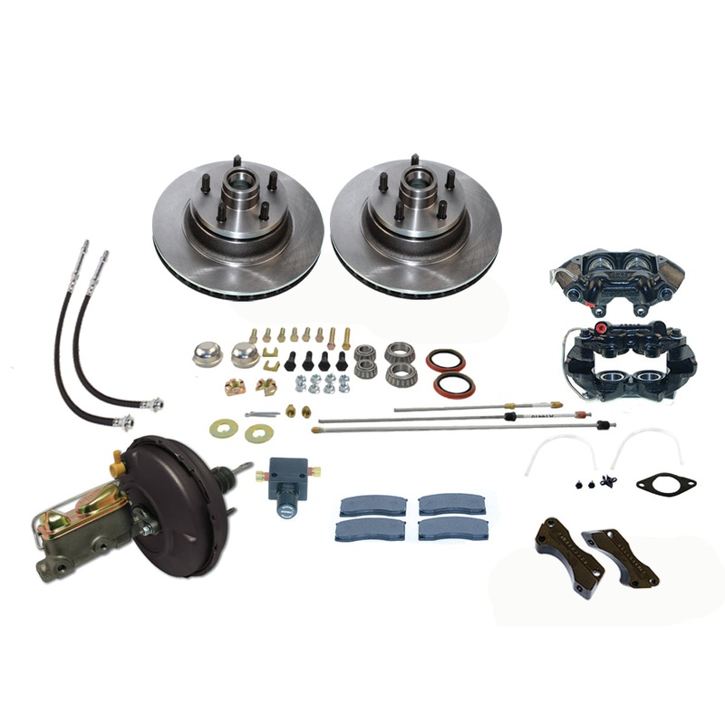 American Made Kelsey Hayes 4-Piston Front Drum to Disc Brake Conversion Kit W/Rotors. A133-10